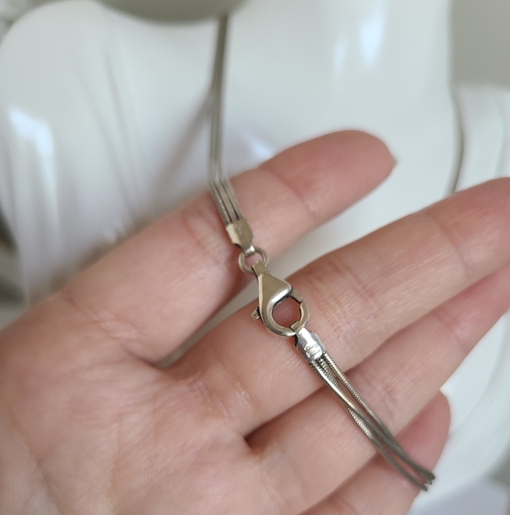 Vintage SILPADA 16" Modernist Sterling Silver 3 Strand Chain Ball Necklace - Picture 8 of 10